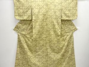 アンティーク　横段に唐花模様上代紬着物